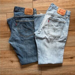 Men’s Levi Jeans Denim Bundle.Dark and Light Wash. Rugged,Cowboy,Rodeo.Waist:32